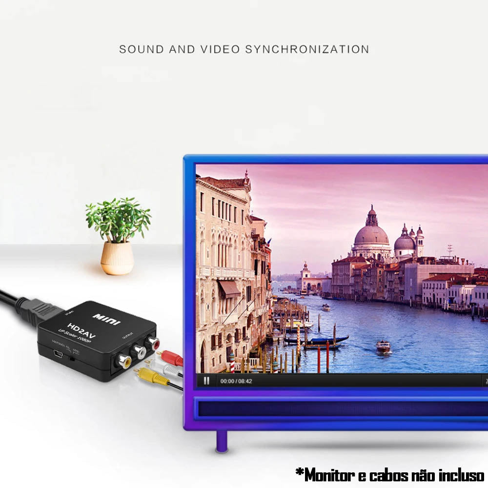 Mini Conversor Hdmi Para Av 1080p Kebidu - KBT001657-B